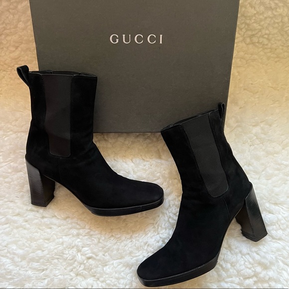 Gucci Shoes - GUCCI Suede Ankle Booties